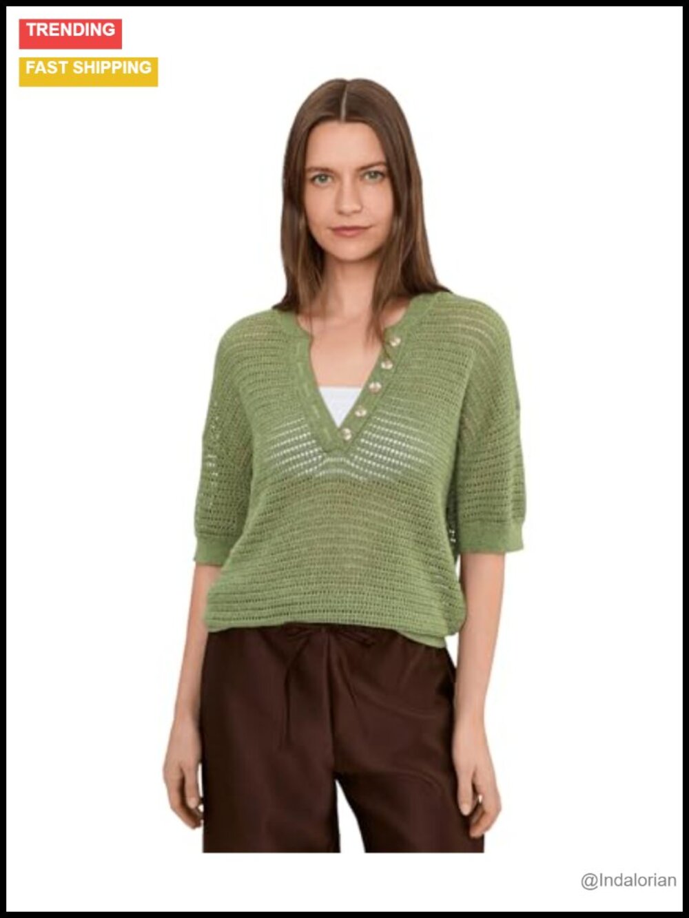 Cotton Mesh Knit Polo Top Oversized Boxy Fit Short Sleeve